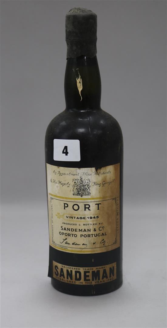 A bottle of Sandemans Port 1945